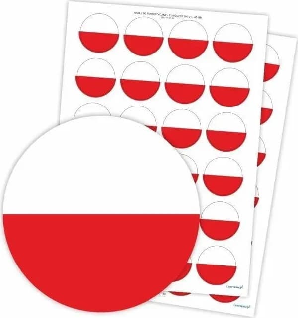 Isänmaalliset tarrat - Puolan lippu 48kpl