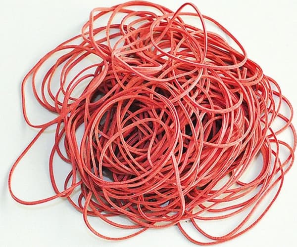 Q-Connect Gummiband Q-CONNECT, 100g, diameter 50mm, röd