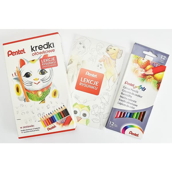 Pentel farveblyanter (+ tegnelektioner) 12 farver