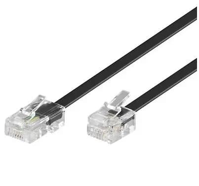 MicroConnect RJ11-RJ45 15M M/M Musta 6P/4C-8P/4C