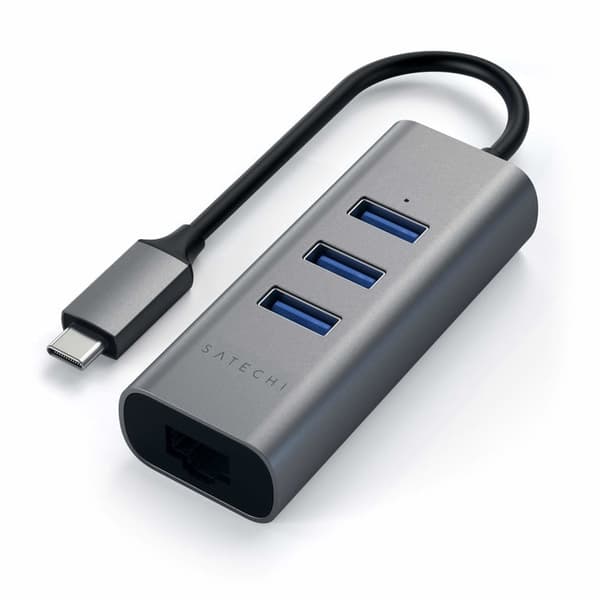 Satechi Aluminium Hub 2i1 USB-C / 3xUSB-A, Ethernet space gray