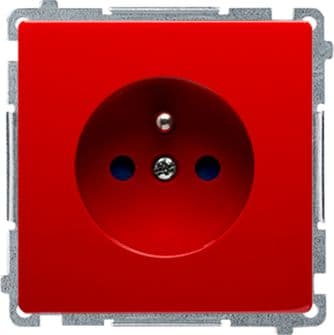 Kontakt-Simon Simon Basic Stikkontakt enkelt med/u (modul) 16A 250V rød BMGZ1.01/22