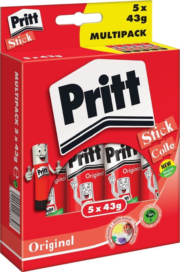 Pritt-liimapuikkomonipakkaus 5 kpl x 43g, 9H PS8BF