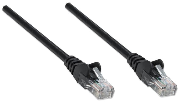 Patchkabel 100% kobber Intellinet Cat.5e UTP, 1m, sort