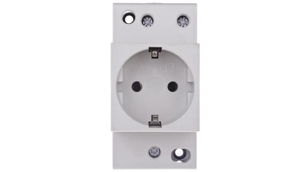 Modulstikdåse 2P+J 10/16A 230V Schuko, til skinne 002414020