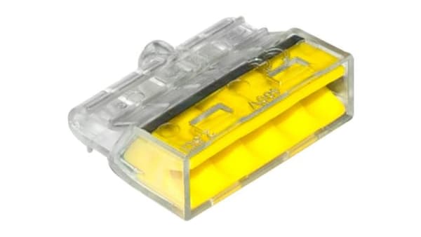 SNABBKOPPLING 5*0.5-2.5MM2 TRANSPARENT/GUL 10 STYCKEN