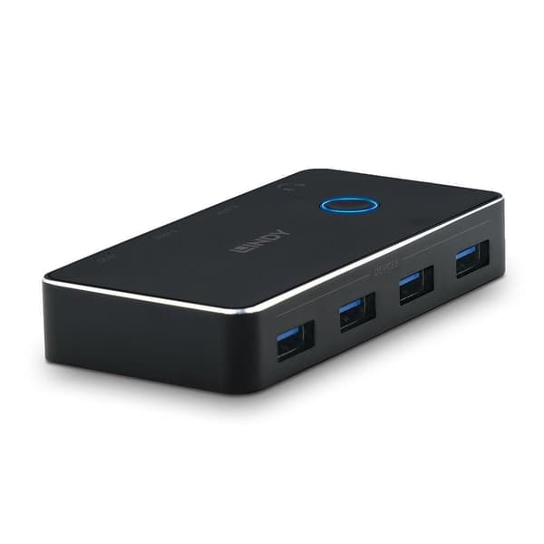 Lindy - USB-delningsswitch för kringutrustning - 2:4 - 4 portar