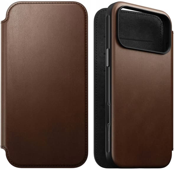Nomad Modern Leather Folio, brun - iPhone 17 Pro