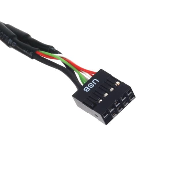 SilverStone USB 19 pin - USB 9 pin, 0.1m, Sort (G11303050-RT)