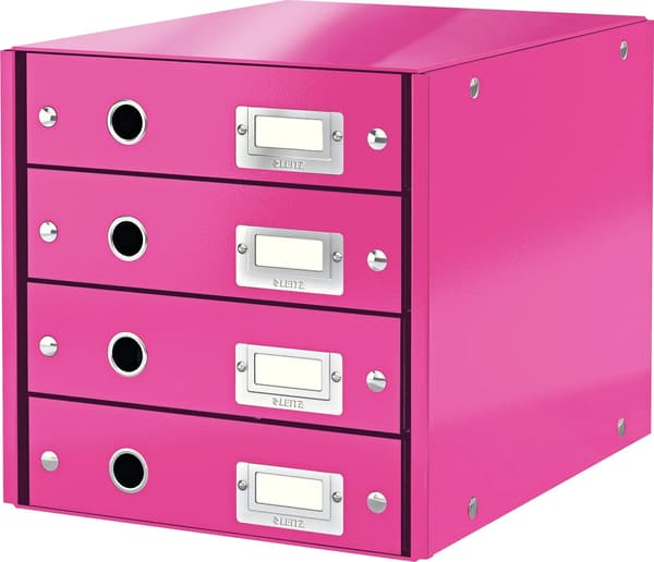 Leitz Container, skab Leitz Click & Store med 4 skuffer Pink (10K269W)