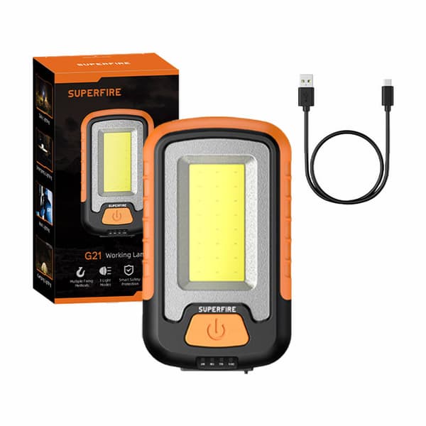 Værkstedslommelygte Superfire G21, 650lm, USB