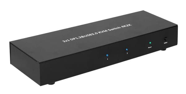 MicroConnect Displayport & USB 2 til 1-vejs KVM Switch 4K2K