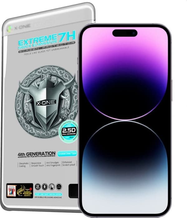 Protektor LCD X-ONE Extreme Shock Eliminator 4. sukupolvi - iPhone 14 Pro Max/15 Plus -puhelimelle