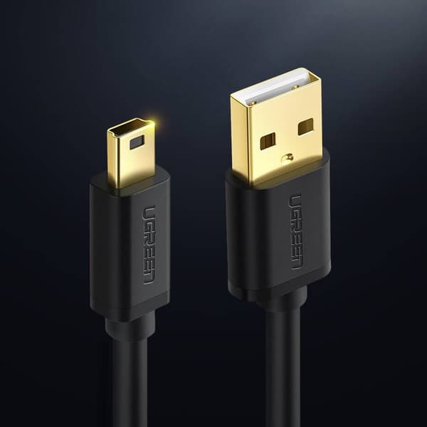 Kabel USB 2.0 UGREEN 10355B, hane, mini USB, 1m (svart)