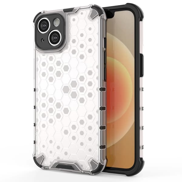 Honeycomb-fodral för iPhone 14 Plus pansarhybridfodral transparent