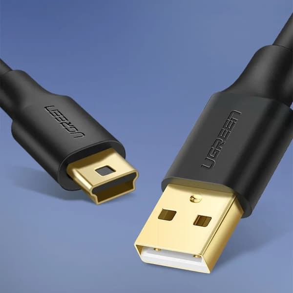 Ugreen 5-polet forgyldt USB-kabel - Mini-USB 0,5 m sort (US132)