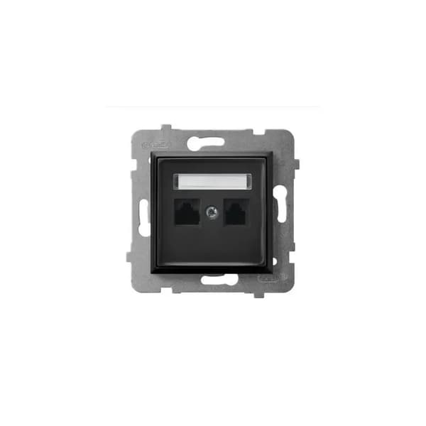 Ospel ARIA Computerstik dobbelt kat.5e MMC sort metallic GPK-2U/K/M/33