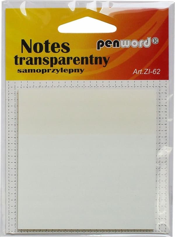 Gennemsigtig selvklæbende notesbog 75x75mm 50K