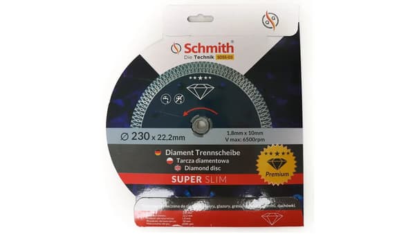 230 mm Premium Slank Diamantklinge til Schmith Fliser Stentøj