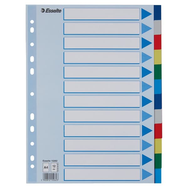 Esselte Ringbindsholdere A4 PP plast 12 kort (10K217D)