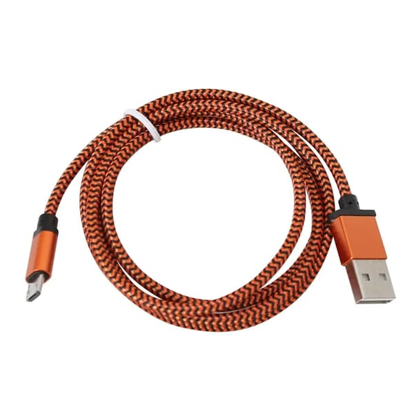 PLATINET HERMES MICRO USB TILL USB TYGFLÄTAD KABEL 1M ORANGE [43305] TE