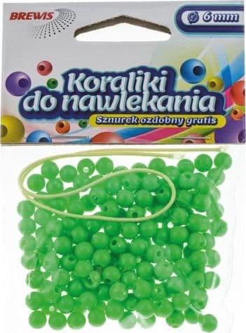 Gröna trådpärlor + snöre 6mm 16g