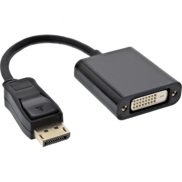 MicroConnect Adapter DP 1.2 - DVI-D M-F, DisplayPort - DVI-D 24+1 Sort til tilslutning af DVI-I-terminaler til en computers DisplayPort