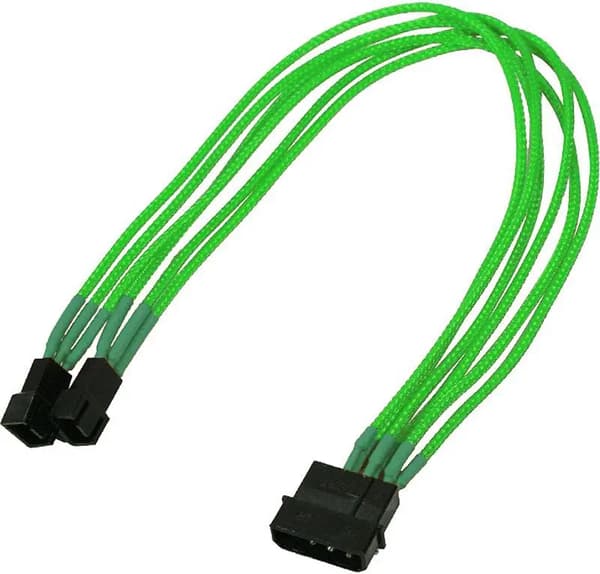 Nanoxia Molex - 3-pin x2, 0.3m, vihreä (NX42A30NG)