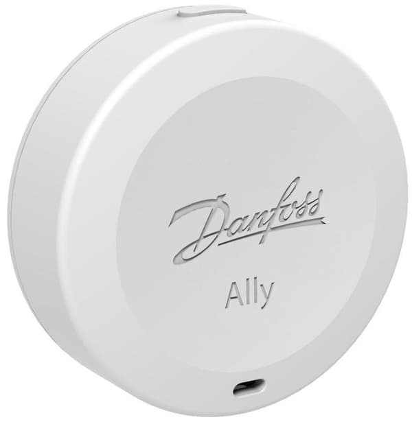 Danfoss Ally rumssensor är en elektronisk inomhussensor för mätning av rumstemperatur och luftfuktighet.