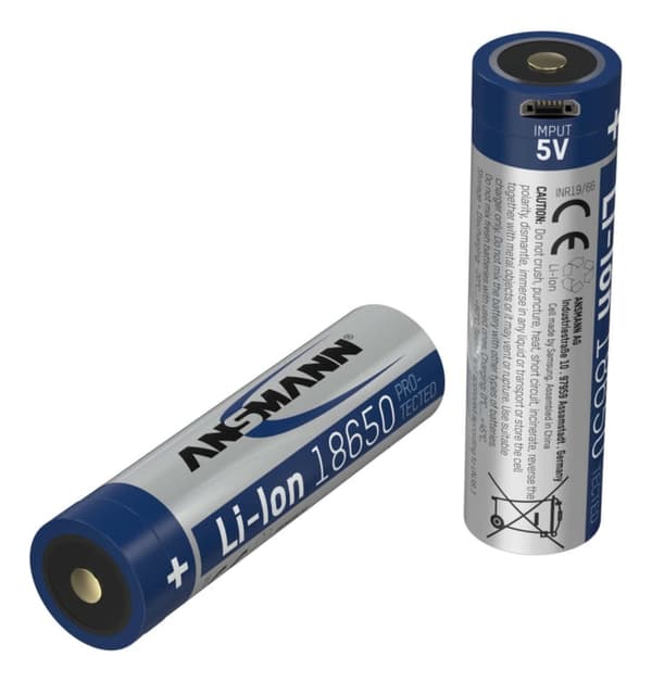Ansmann Li-Ion 18650 2600mAh 3,6V Micro-USB         1307-0002