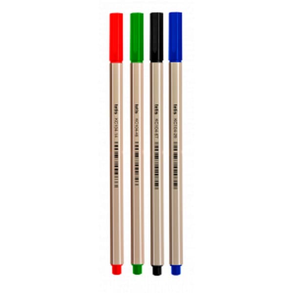 Sekskantet fineliner 4 farver KC104-M4