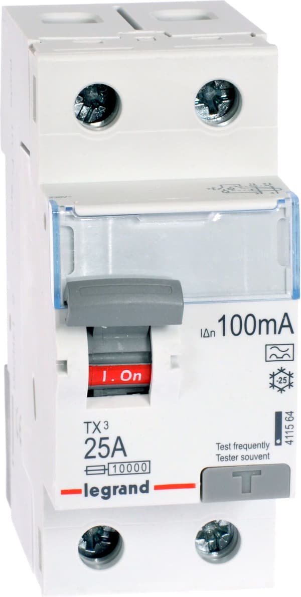 Legrand Fejlstrømsafbryder 2P 25A 0,1A type A P302 TX3 (411564)