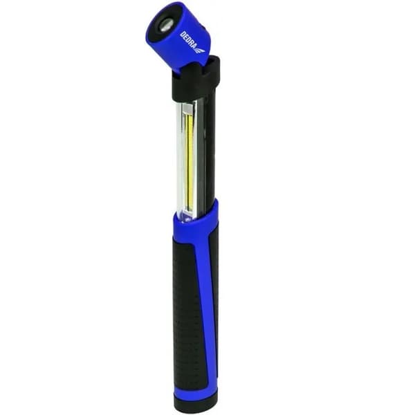 2W COB LED-LYGTE + 0,5W LED-SKYDELYGTE MED BATTERIER