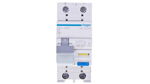 Hager Jordfelsbrytare 1+N 6A B 0,03A A ADA906D