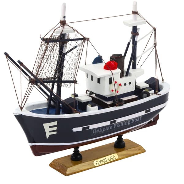 Samlarobjekt Dekorativ Modell Fiskebåt Flying Lady 24x23cm