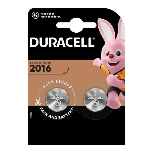 Lithium knapcellebatterier DL/CR2016 DURACELL 3V (2 stk)