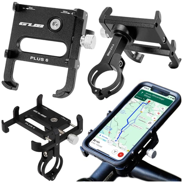 Motorcykel cykelholder GUB Plus 6 til smartphone aluminium sort