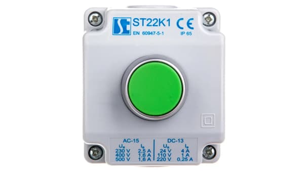 Kontrolpatron 1-hul grøn 1Z grå IP65 2x til M20 grå ST22K1  01-2