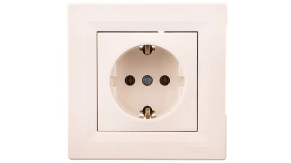 Schneider Electric Enkeluttag Aspora jordad schuko gräddvit (EPH2900123)