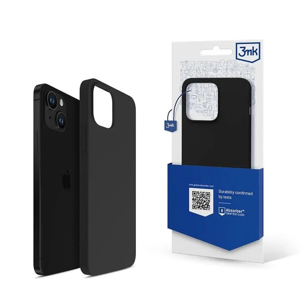 iPhone 14 Plus 3mk silikonikuori - musta