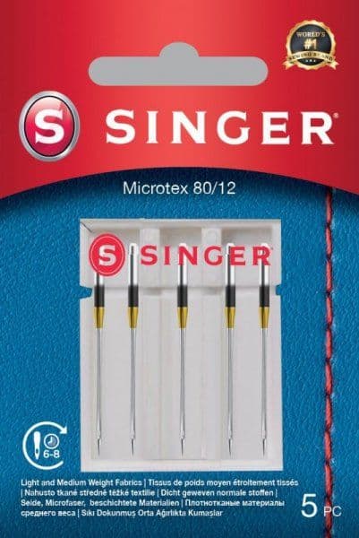Singer Microtex-neula 80/12 5 kpl