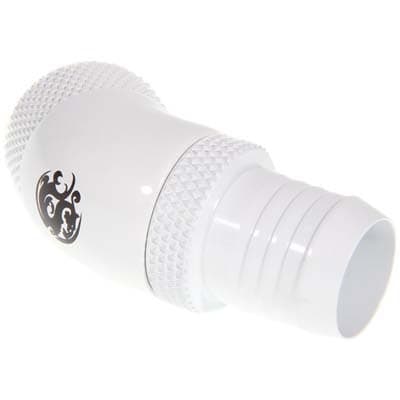 Bitspower 45 graders G1/4 tommer AG til 13 mm ID-forbindere - Drejelig, hvid