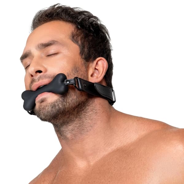Bad Kitty Dog Bone Silikon Gag - Justerbar Rem, 12 cm