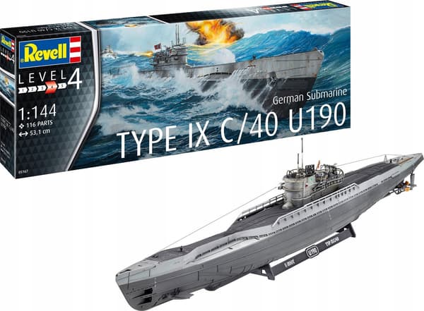 Plastmodel tysk ubåd T.IX C/40 1/144
