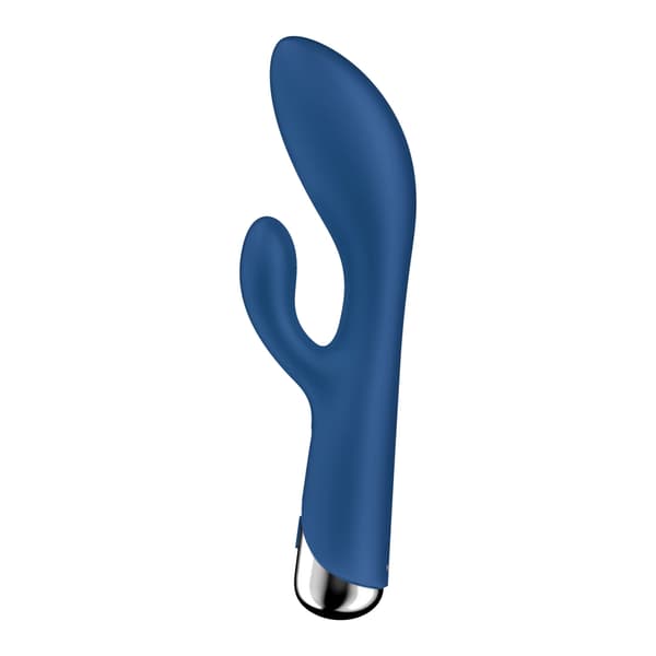 Satisfyer Spinning Rabbit 1 Blå - Vibrator med roterende hoved, Silikone