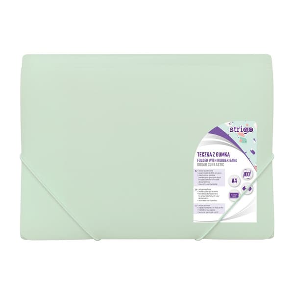 Mappe med viskelæder A4 PP pastel mint STRIGO