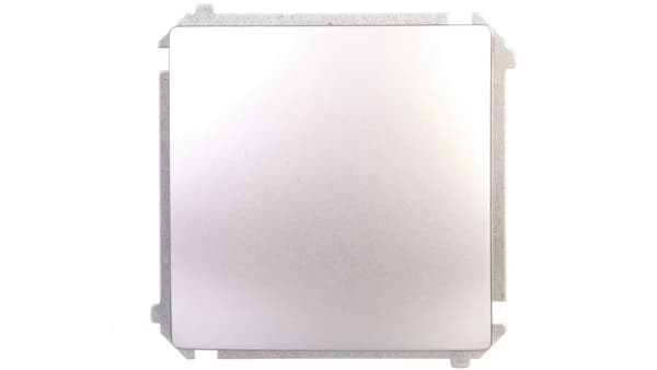 Simon Basic Enkelt Trykknap Uden Piktogram 10AX 250V Skrueterminaler Sølv Mat BMPR1.01/43