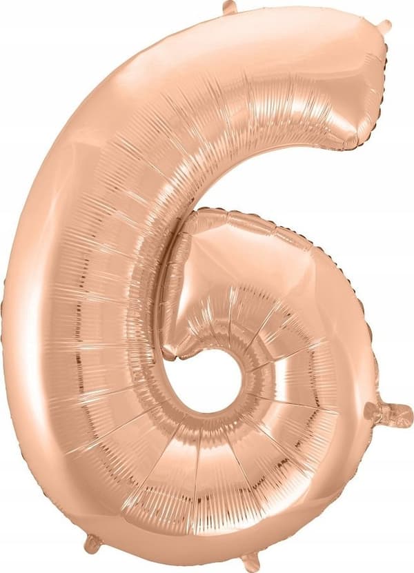 Folieballon B&C \"Nummer 6\" rosaguld 92cm Godan