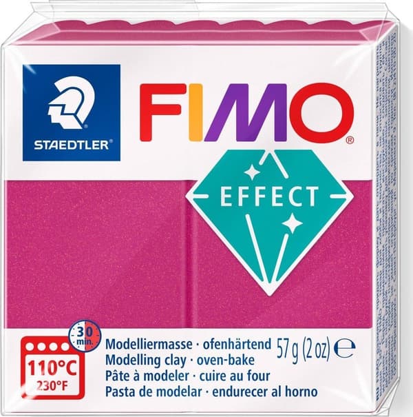 FIMO Mod.Masse polymerlera effekt vinröd metallic