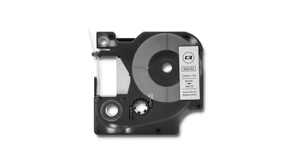 QOLTEC Tejp för DYMO D1 45013 12mm x 7m Vit/Svart övertryck